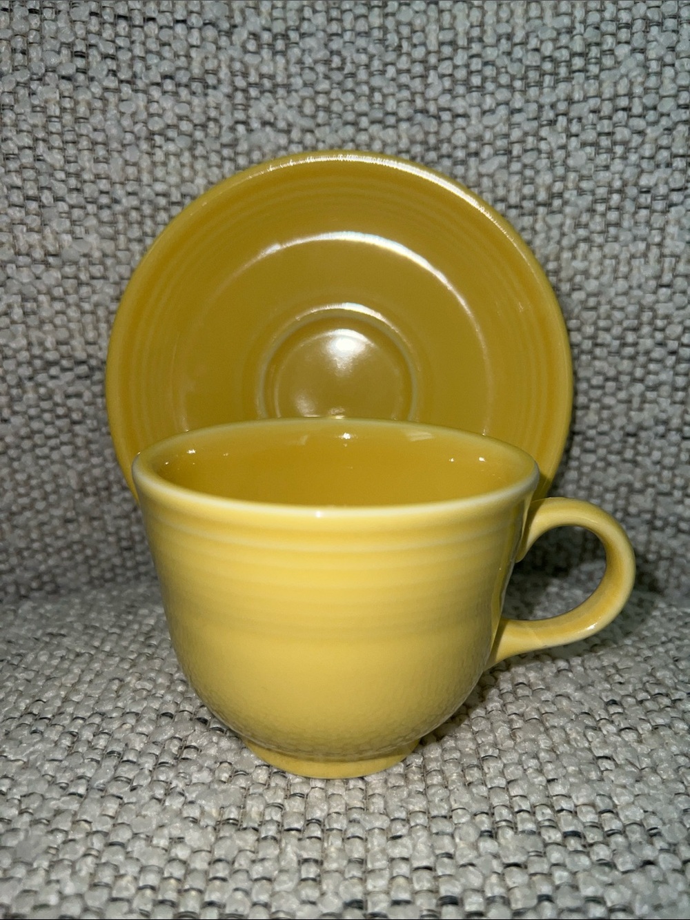 Fiesta "Sunflower" Ceramic Tea Cup and Saucer - Excellent Condition!